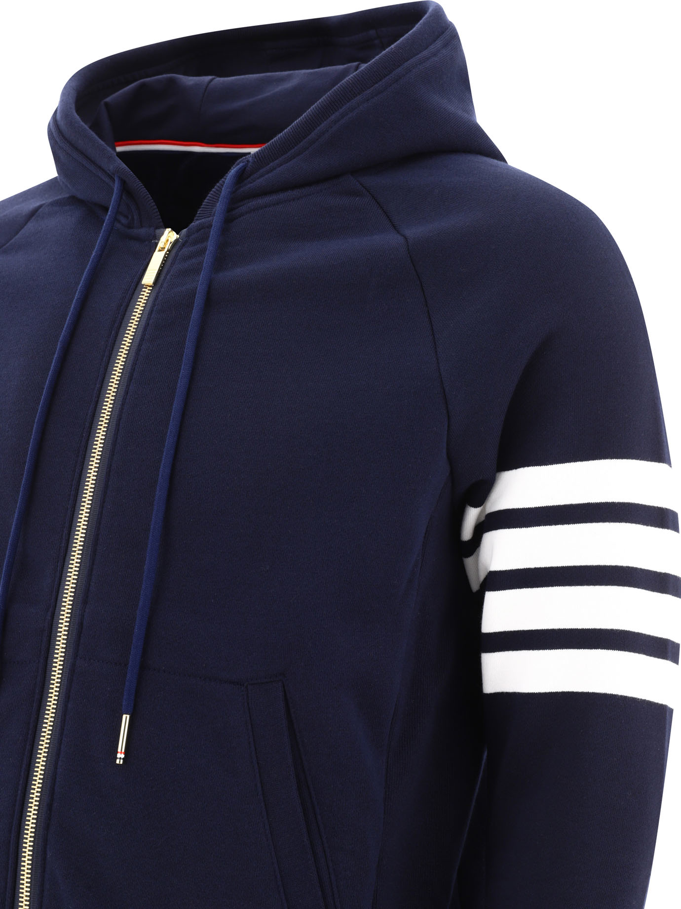 THOM BROWNE 4 Bar zippered hoodie